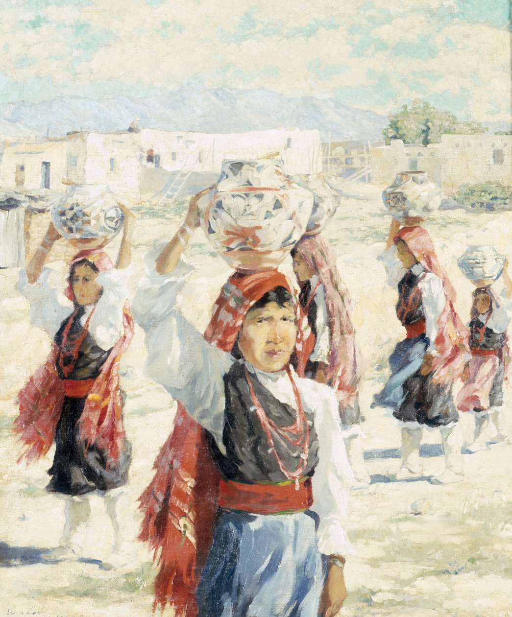 イスレタの少女たち、1915年頃（油彩、カンヴァス） 作： ウォルター・ウーファー
