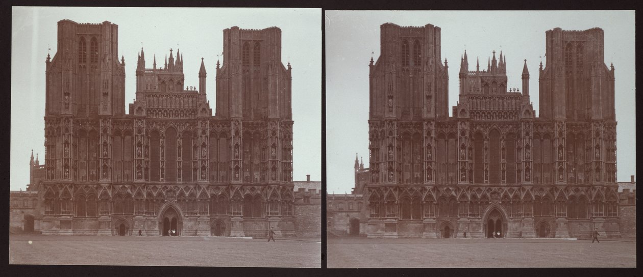 ウェルズ大聖堂、カテドラル・グリーン、ウェルズ、メンディップ、サマセット、1913年 作： Walter Edward Zehetmayr