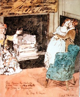 オリバー・ゴールドスミスの「She Stoops to Conquer」のシーン。 作： ウォルター・リチャード・シッカート