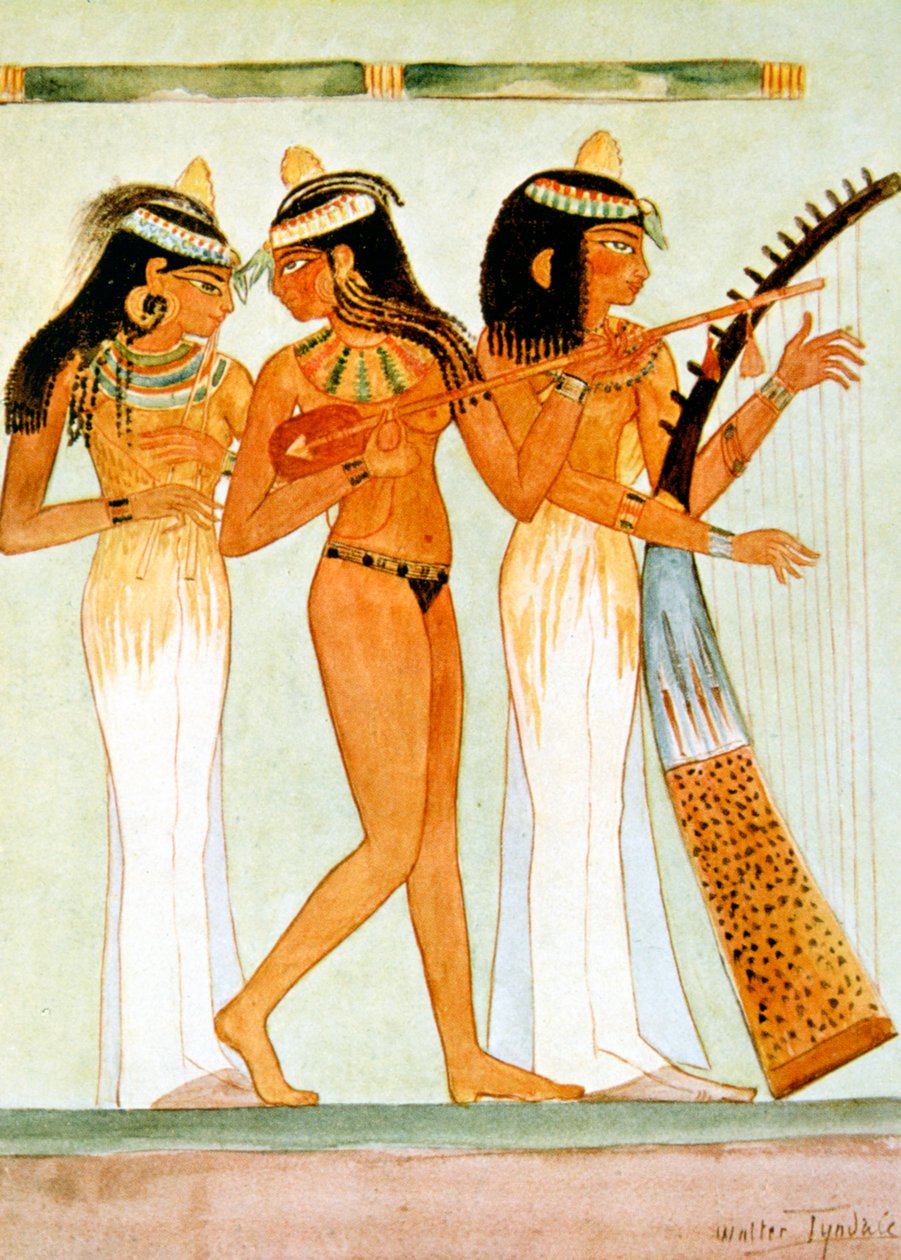 古代エジプトの音楽家と踊り子 1910年 作： ウォルター・ティンデル