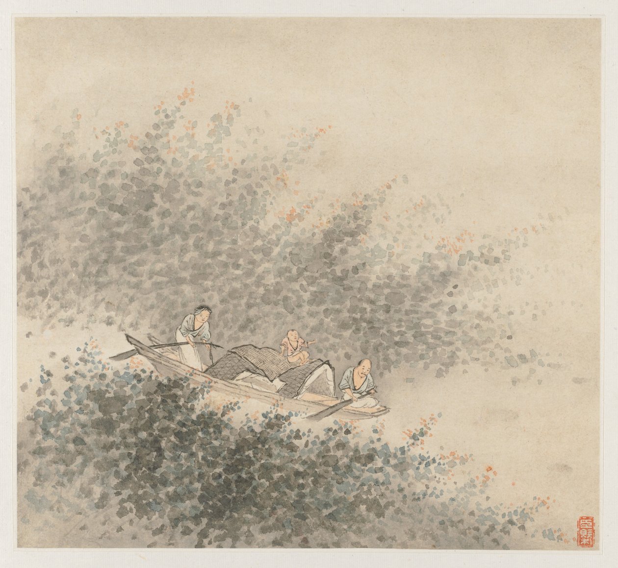 風景のアルバム：葉6、1677年。 作： ワンガイ
