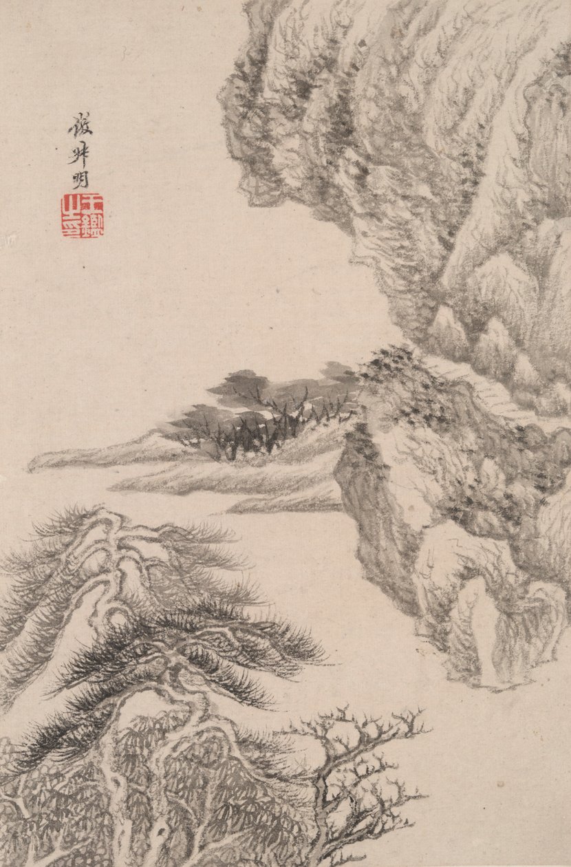 さまざまな巨匠のスタイルの風景：王蒙の後の風景（1308） 作： 王建