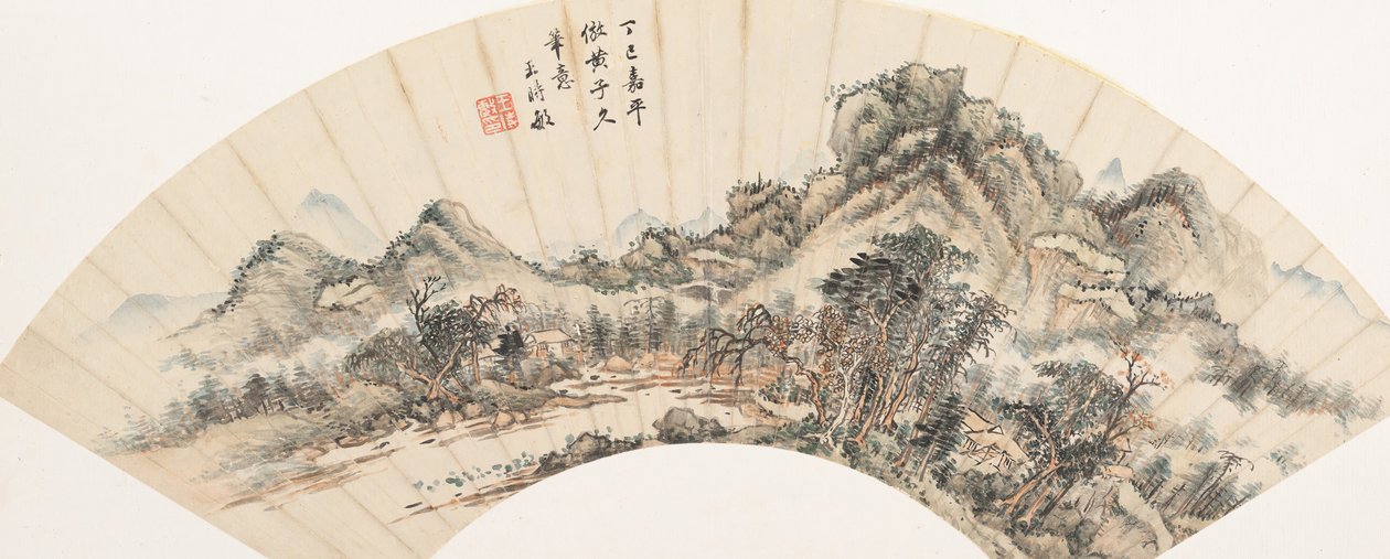 黄公望の描いた山水図、1677年の作品。 作： ワン・シミン