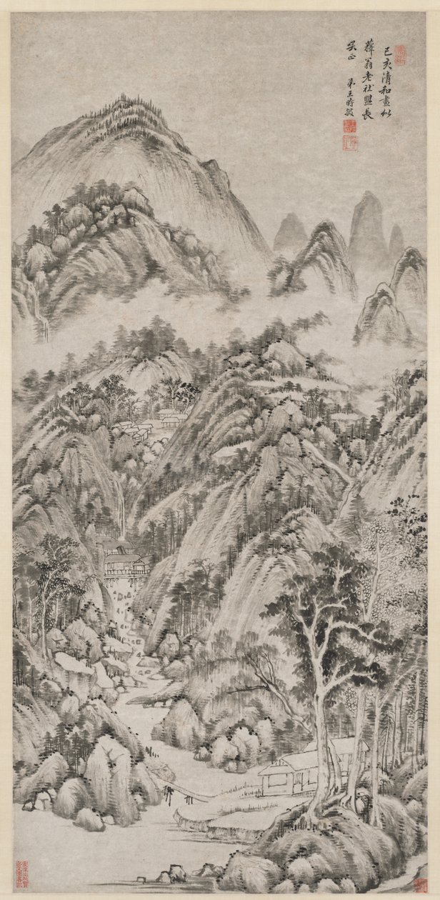1659年の夏に抱かれた山の村。 作： ワン・シミン