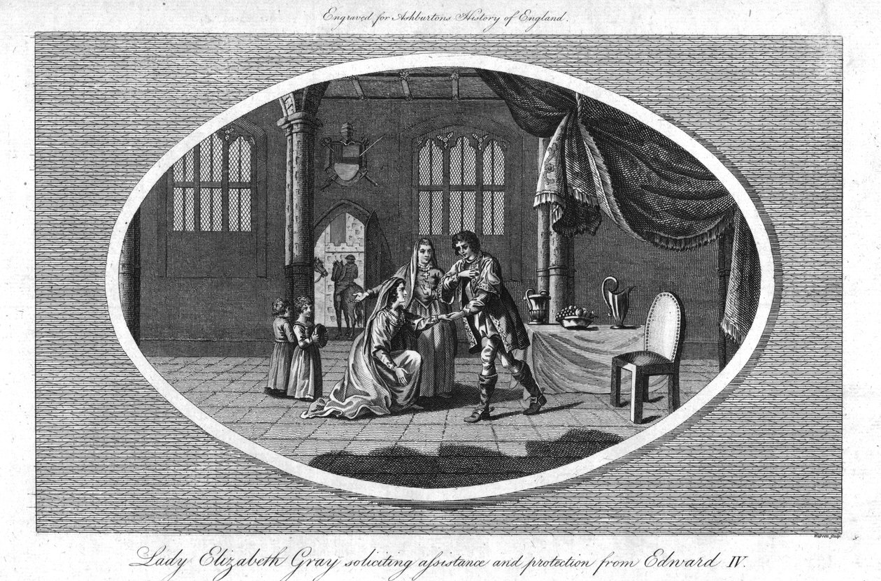 エドワード4世に援助と保護を懇願するレディ・エリザベス・グレイ」（1793年 作： ウォーレン