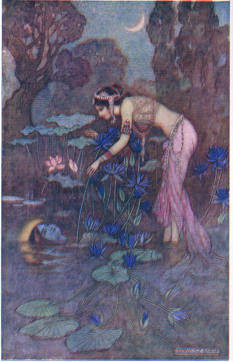 シタは蓮の花の中でラマを見つけます 作： ワーウィックゴーブル