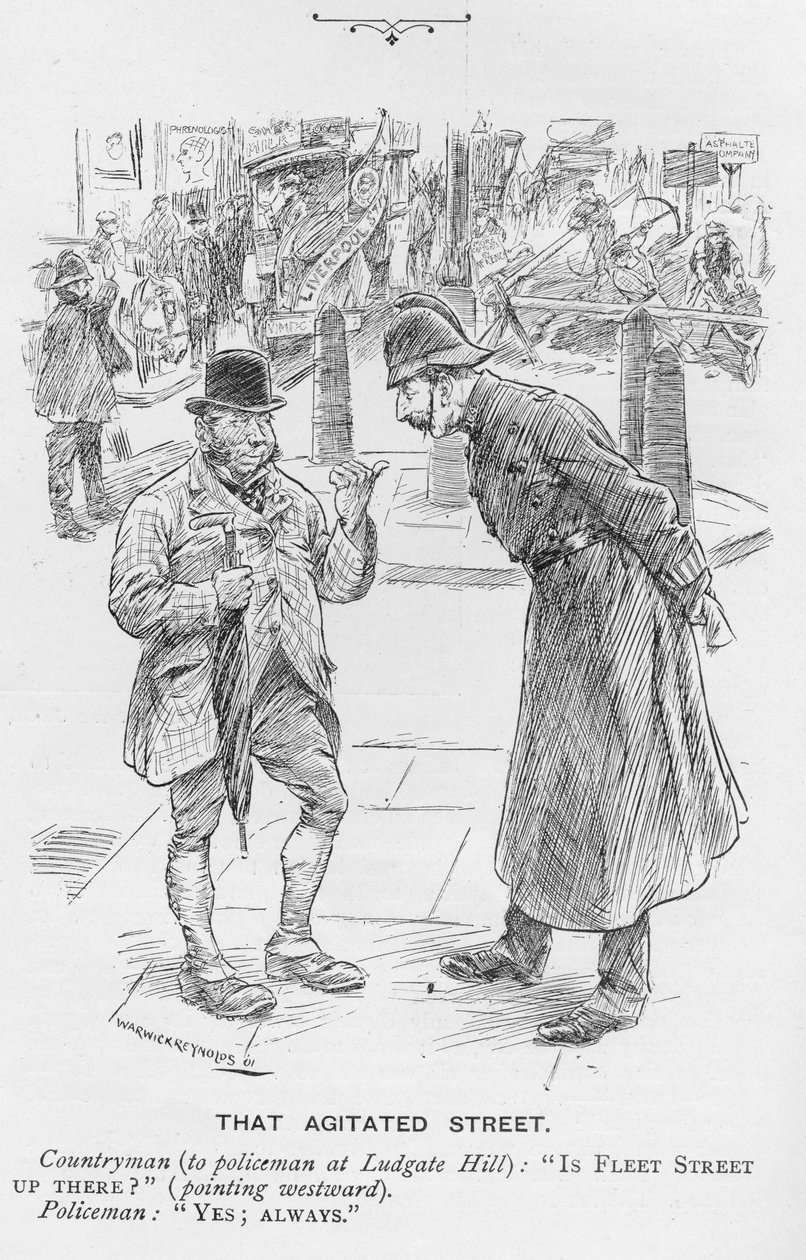 その興奮した通り、「王」のイラスト、1901年5月25日 作： ワーウィックレイノルズ