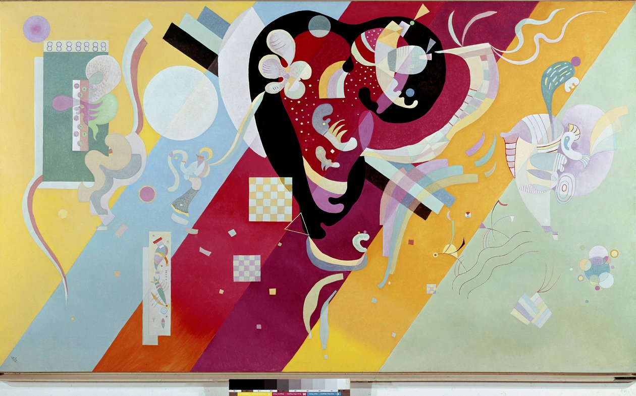 Vassily Kandinsky（またはWassily KandinskiまたはKandinskij、1866-1944）によるコンポジションIX絵画1936日。 1,13x1,95 mパリ、パリ国立近代美術館、ポンピドゥーセンター 作： ワシリー・カンディンスキー