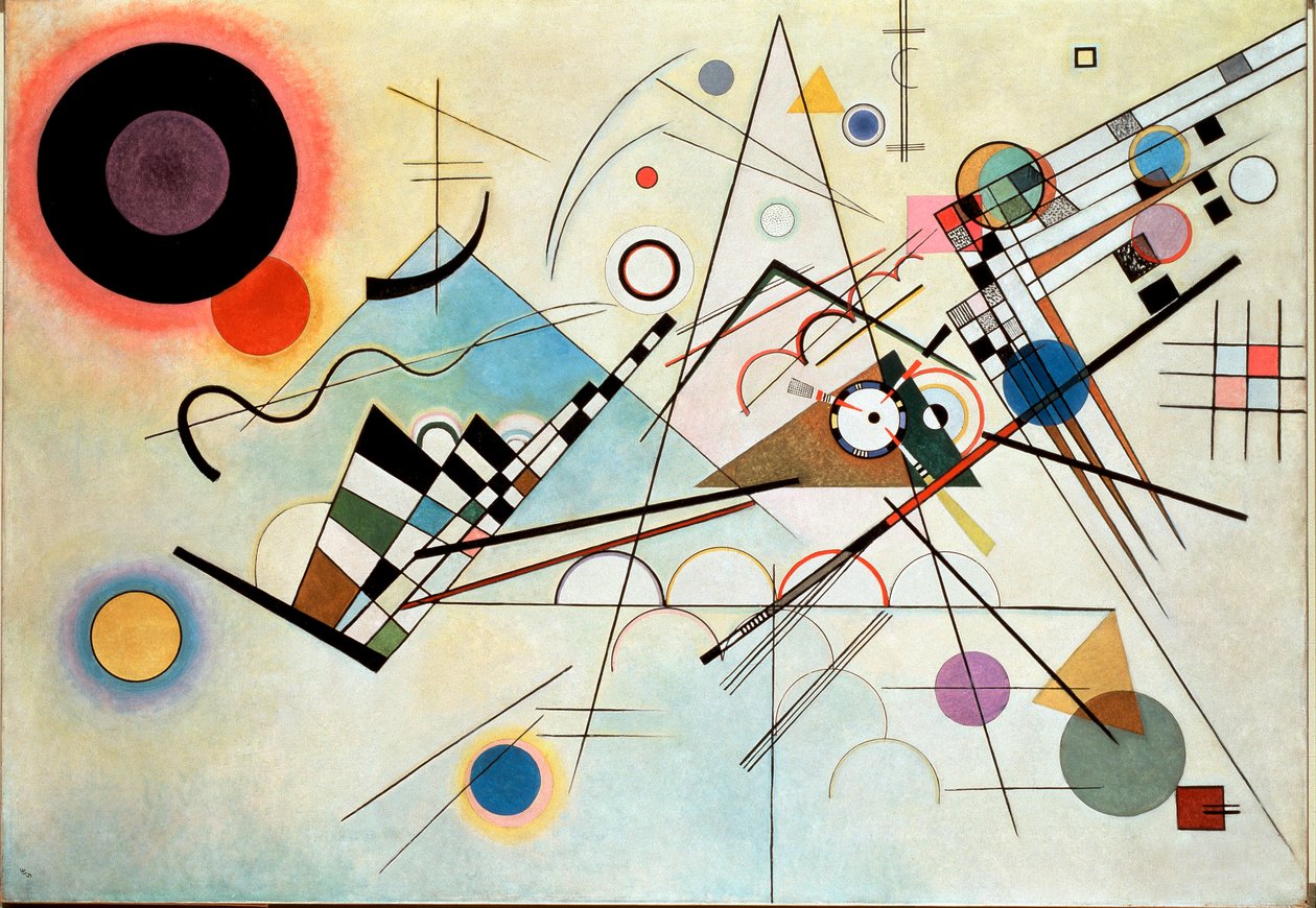 Vassily Kandinsky（またはWassily KandinskiまたはKandinskij、1866-1944）によるコンポジションVIIIの絵画。 1915日。 201x140 cmニューヨーク、グッゲンハイム美術館 作： ワシリー・カンディンスキー