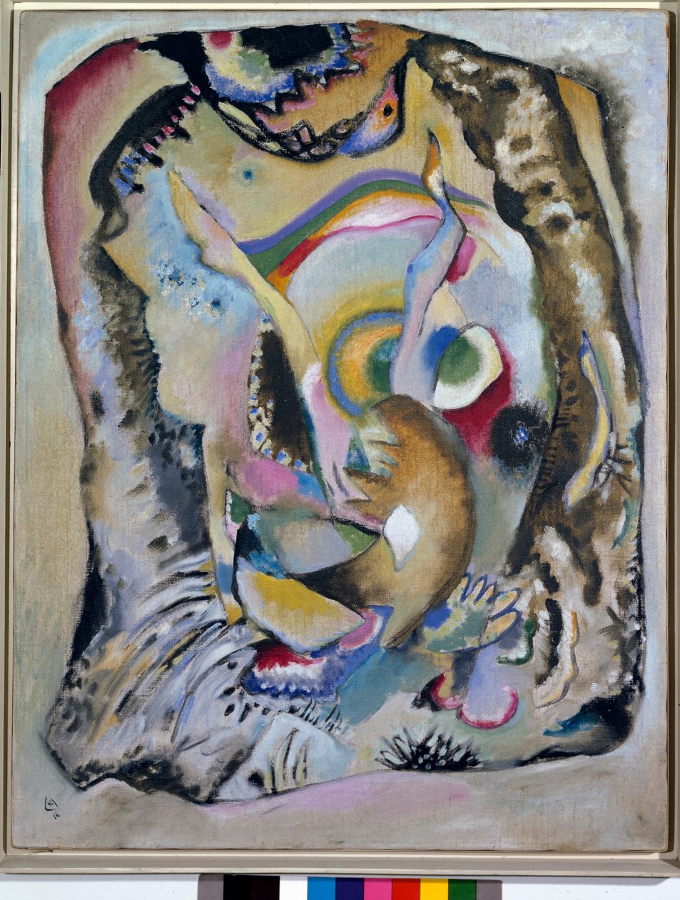 表現主義：「透明な背景に絵を描く」ヴァシリー・カンディンスキーによる絵画 作： ワシリー・カンディンスキー