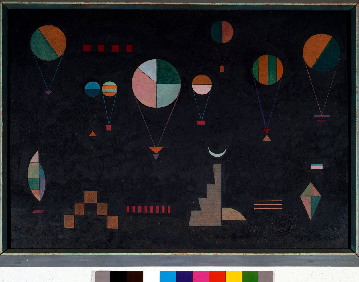 Vassily Kandinsky（またはWassily KandinskiまたはKandinskij、1866-1944）による段ボールのフラットオイル。 1930年49x70 cmプライベートコレクション 作： ワシリー・カンディンスキー