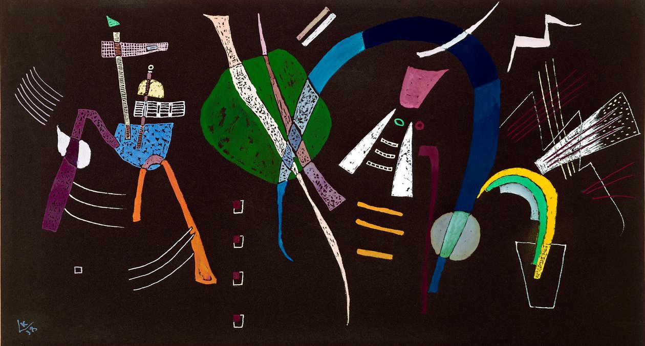 Vassily Kandinsky（またはWassily KandinskiまたはKandinskij、1866-1944）による青弓の絵1938ミラノのプライベートコレクション 作： ワシリー・カンディンスキー