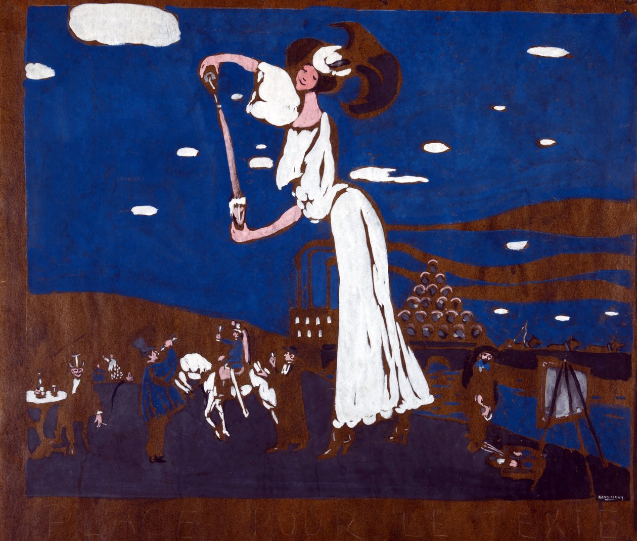 カンディンスキー、月景のなかのふたりの婦人、希少な画集より、状態良好 フランスのパン屋さんの広告ポスター ヴァシリー・カンディンスキー