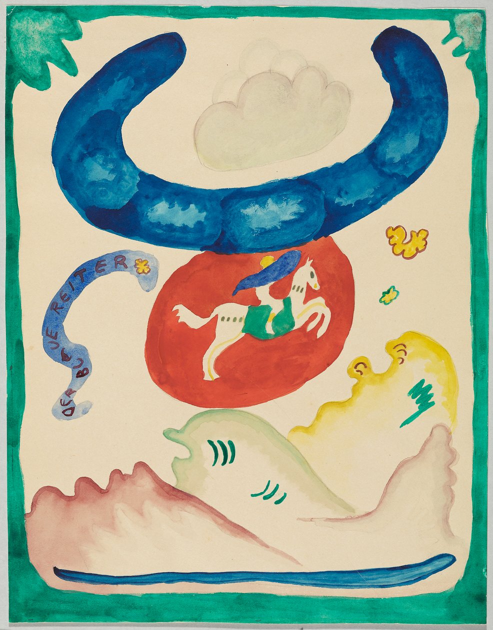 Entwurf für den Umschlag des Almanachs "Der Blaue Reiter" 作： ワシリー・カンディンスキー