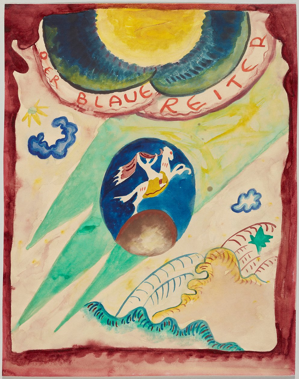 Entwurf für den Umschlag des Almanachs "Der Blaue Reiter" 作： ワシリー・カンディンスキー