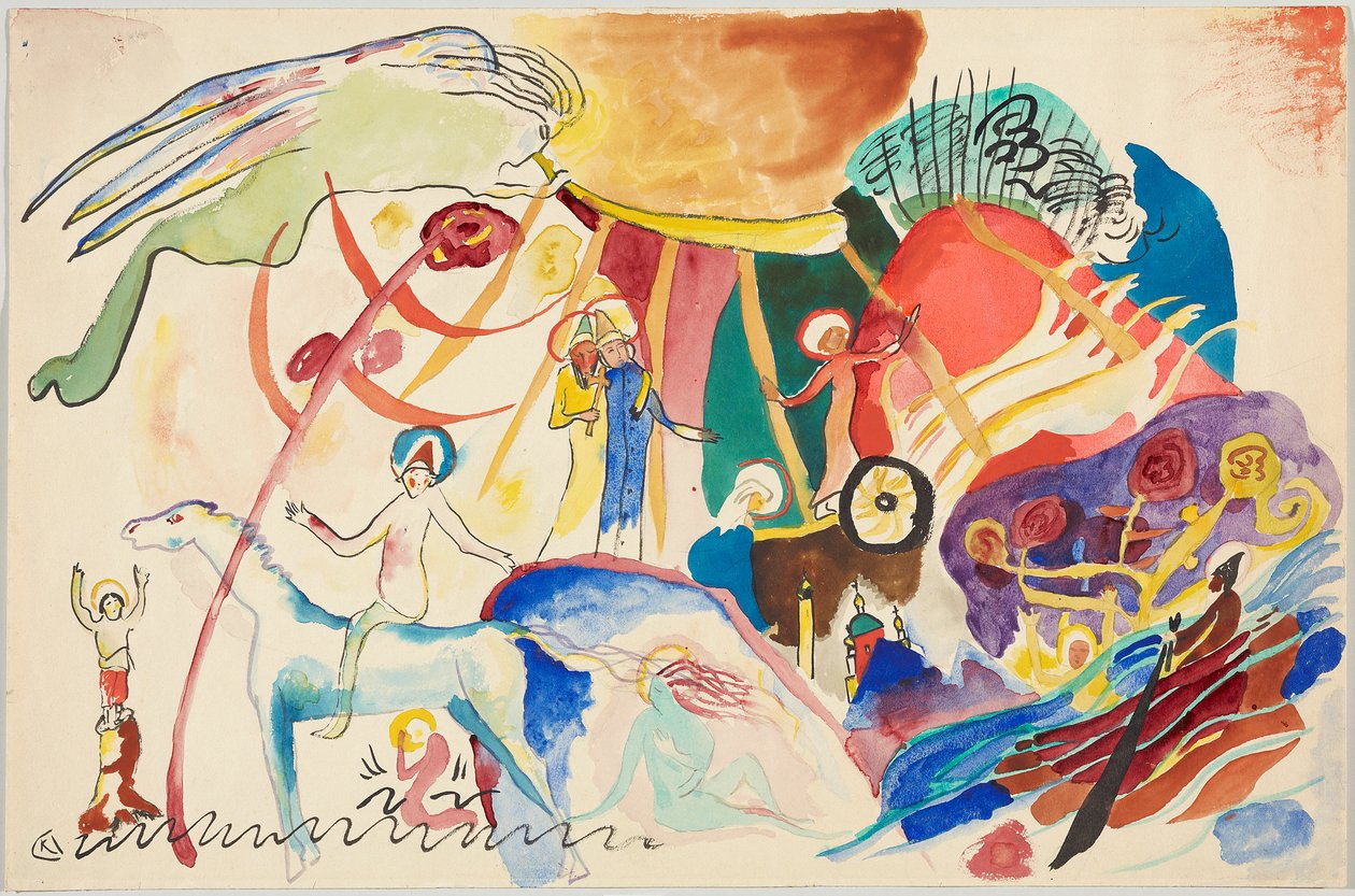 「諸聖人の日 II（聖人たちを題材とした作品）」の草案 作： ワシリー・カンディンスキー