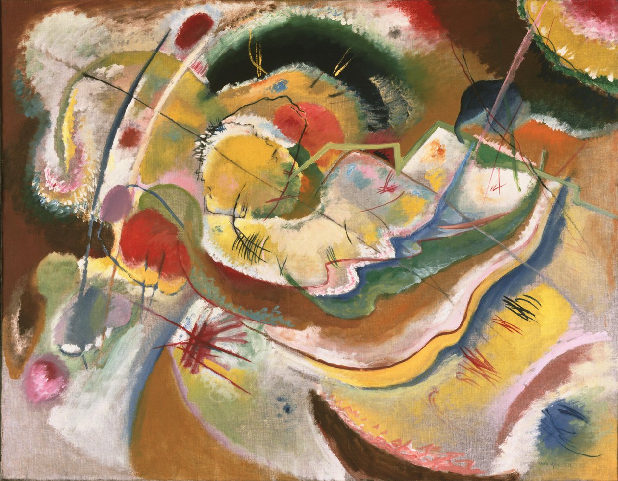 カンディンスキー - 黄色の小さな絵（即興）、1914年 作： ワシリー・カンディンスキー
