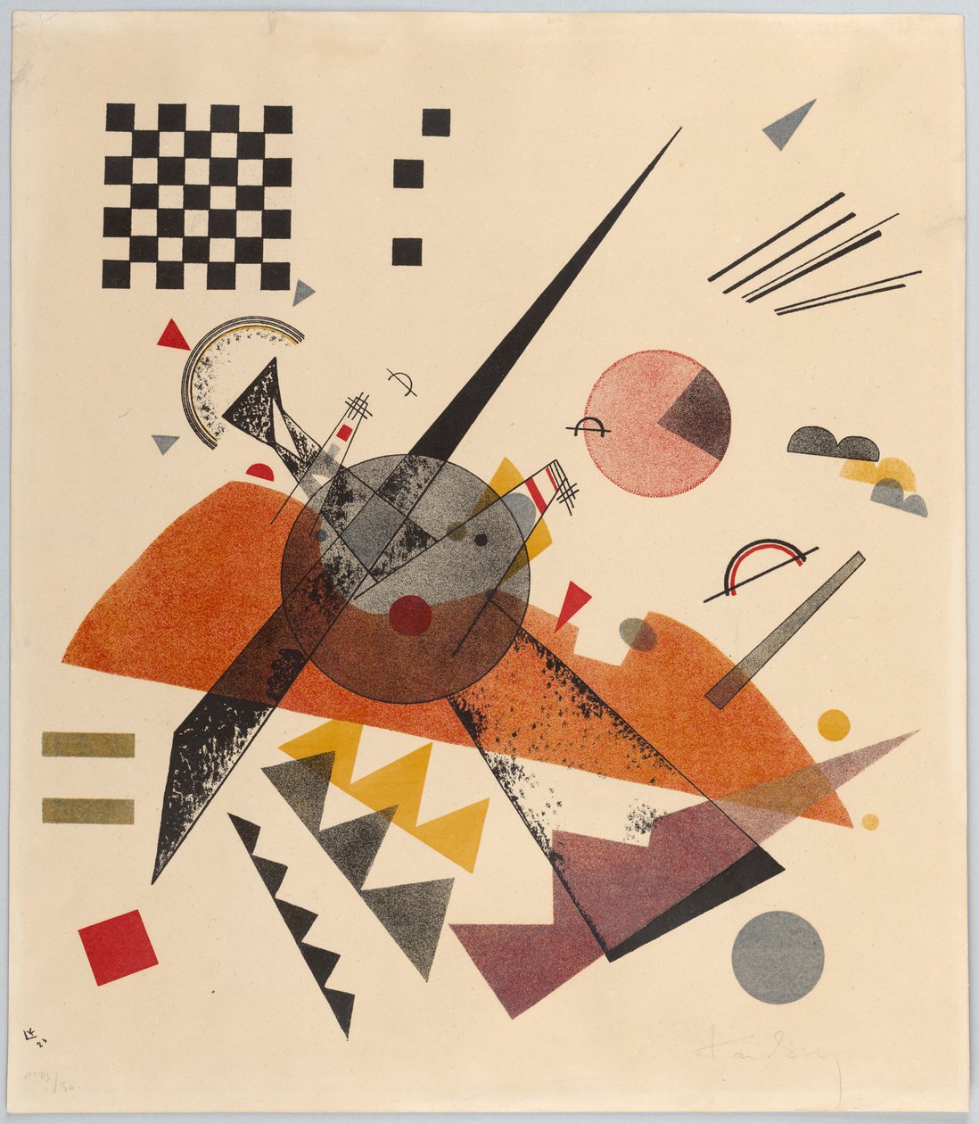 Komposition mit Schachbrett Orange, 1923 作： ワシリー・カンディンスキー