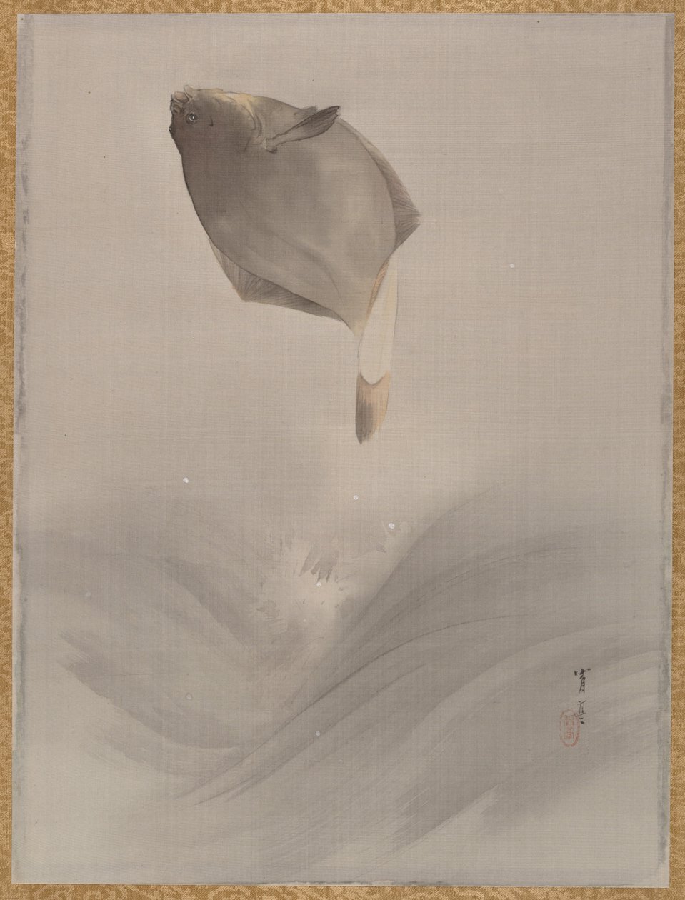 魚をジャンプ、約。 1887。 作： 渡辺ページイ