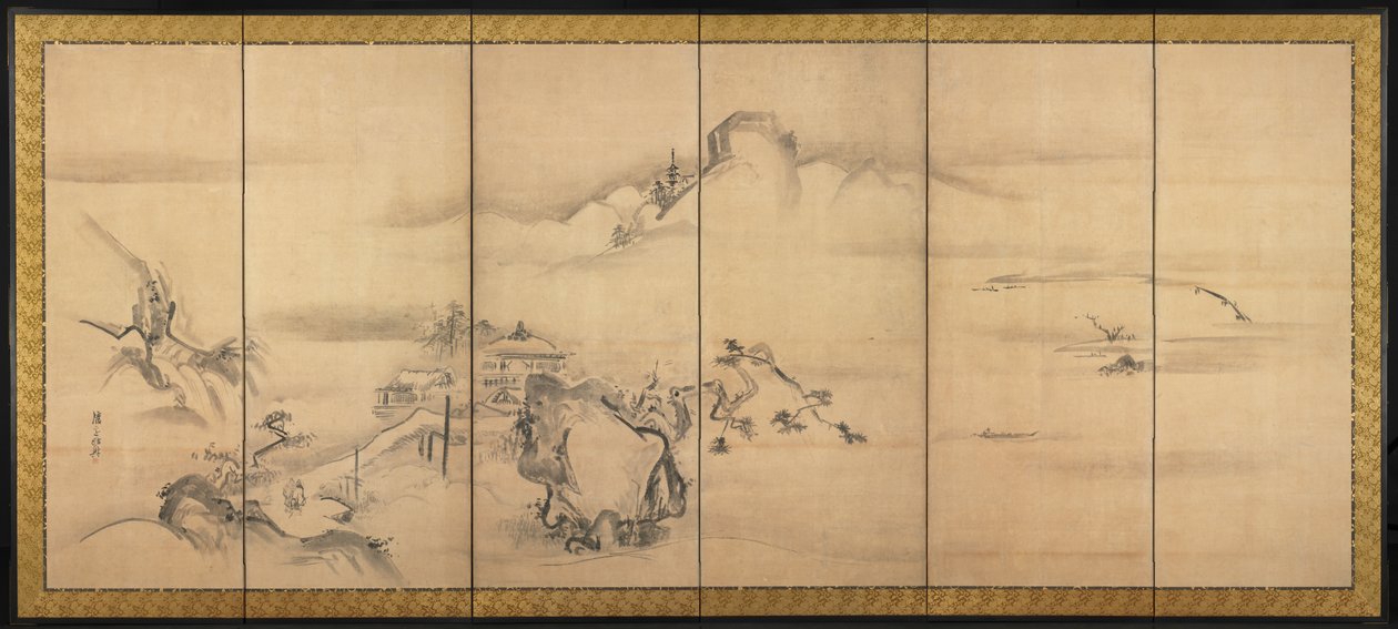 小川と翔川の8つのビュー、1700年代。 作： 渡辺志子
