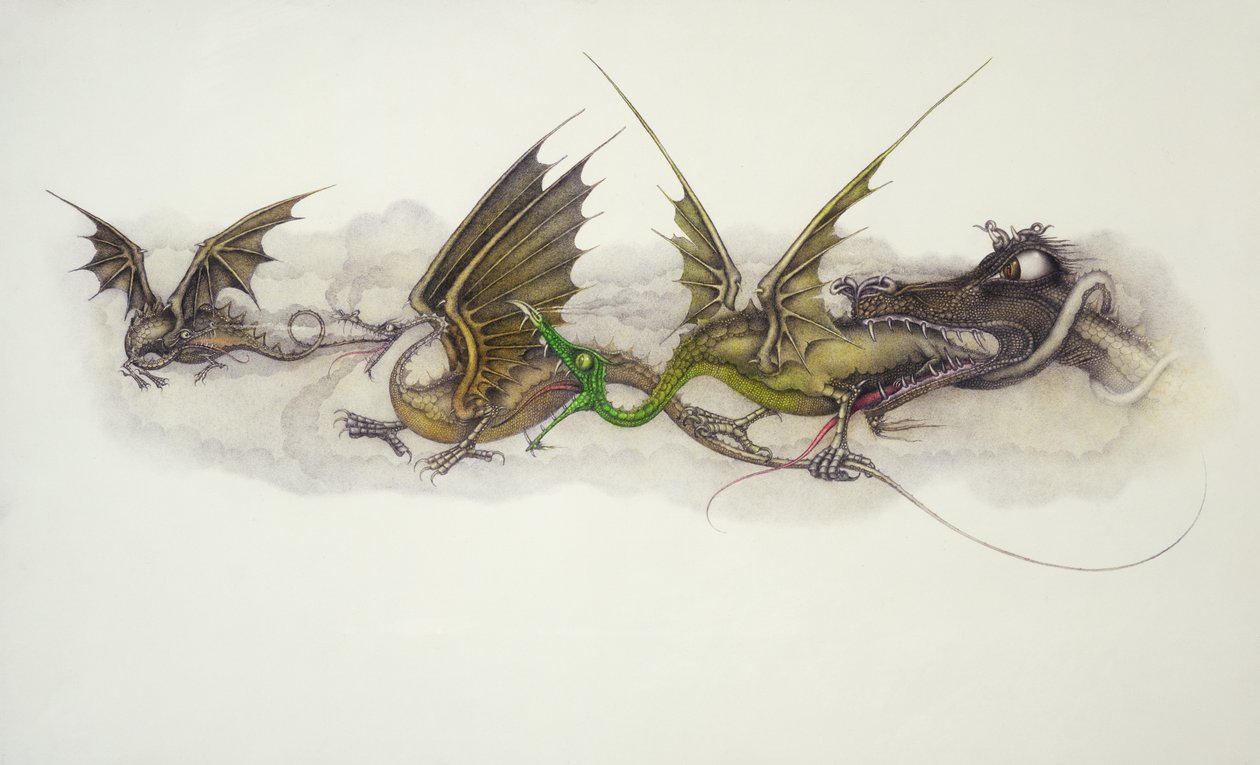 大きなドラゴンが小さなドラゴンを食べる 作： ウェイン・アンダーソン