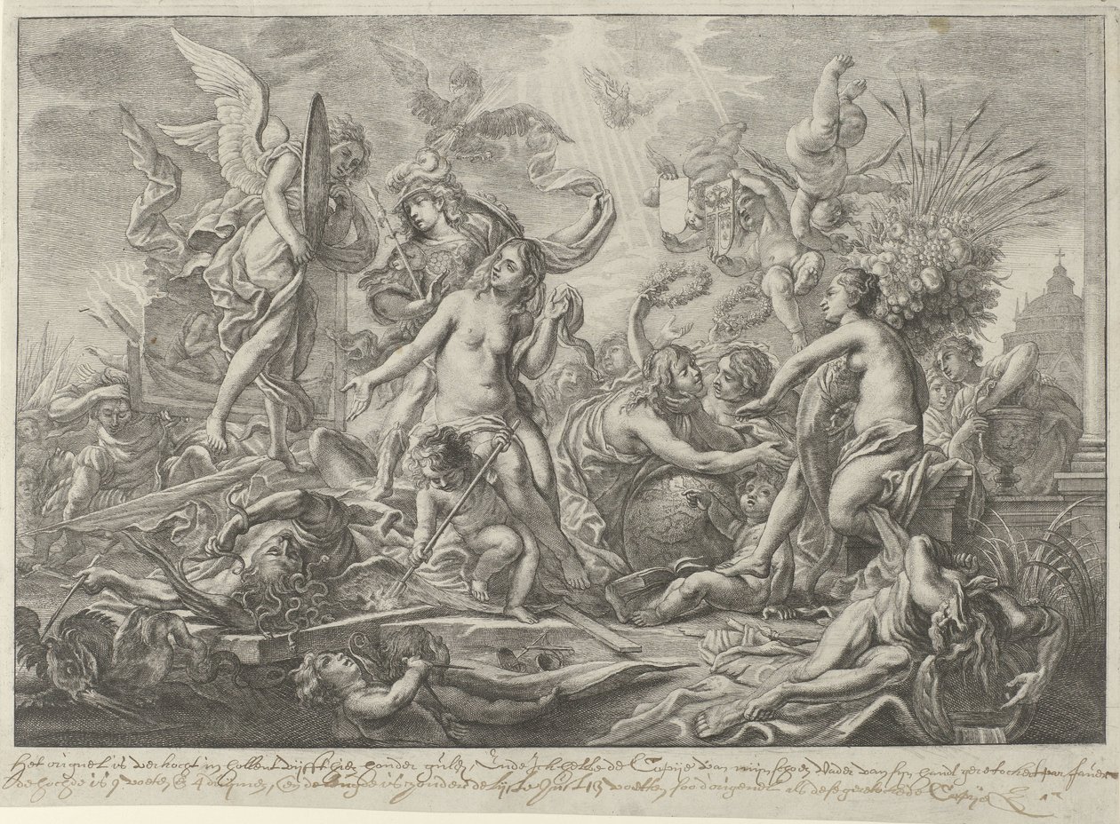 ウェストファリアの平和の寓話、1648年 作： ヴァーツラフ・ホラー