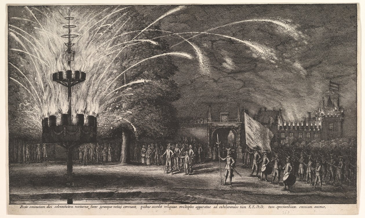 Hemissem、1625-77での花火。 作： ヴァーツラフ・ホラー