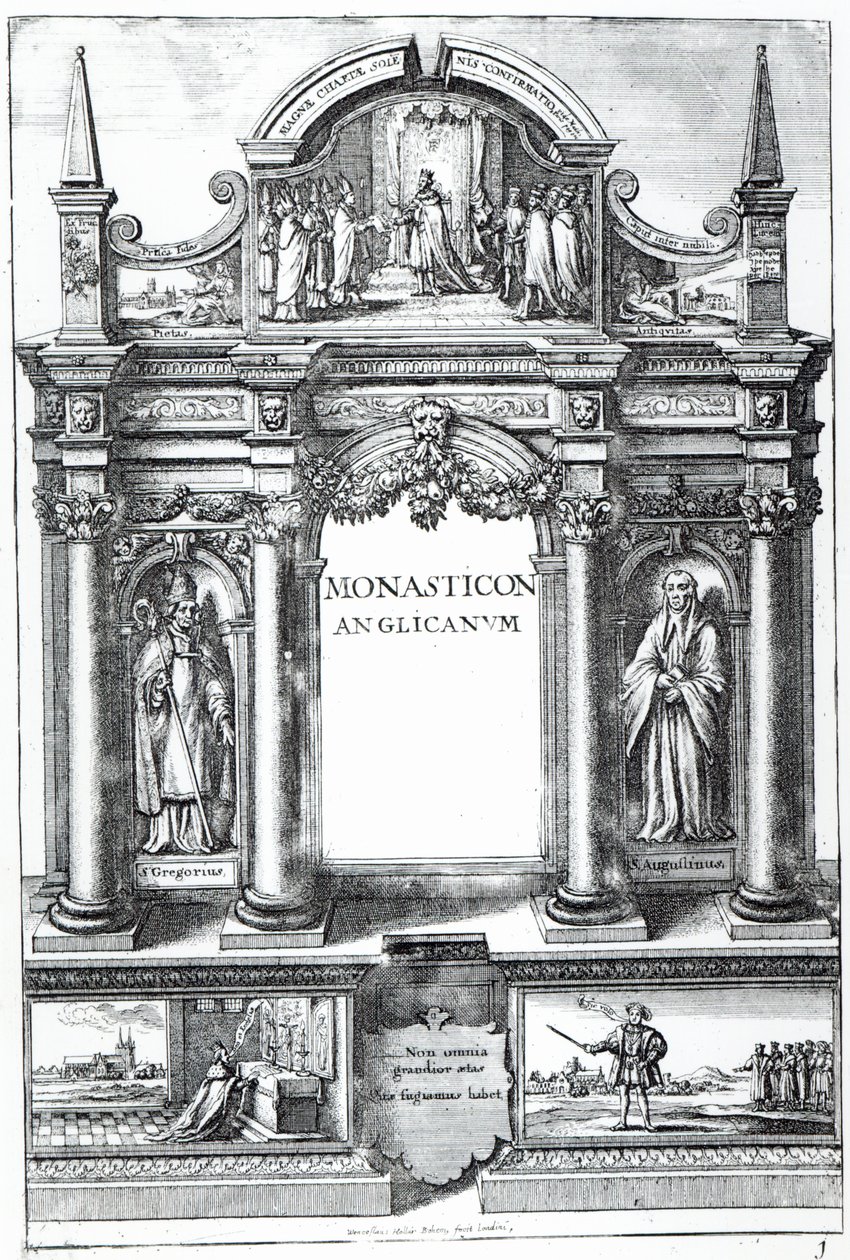 ウィリアム・ダグデールによる「Monasticon Anglicanum」の前絵、c.1718-23 作： ヴァーツラフ・ホラー