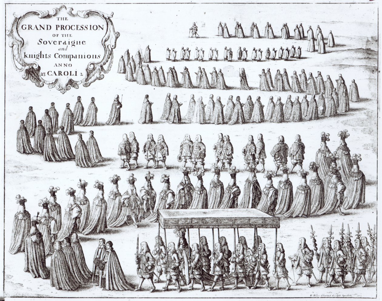 ウィンザーでの主権者とガーターの騎士団の大行列、1672年 作： ヴァーツラフ・ホラー