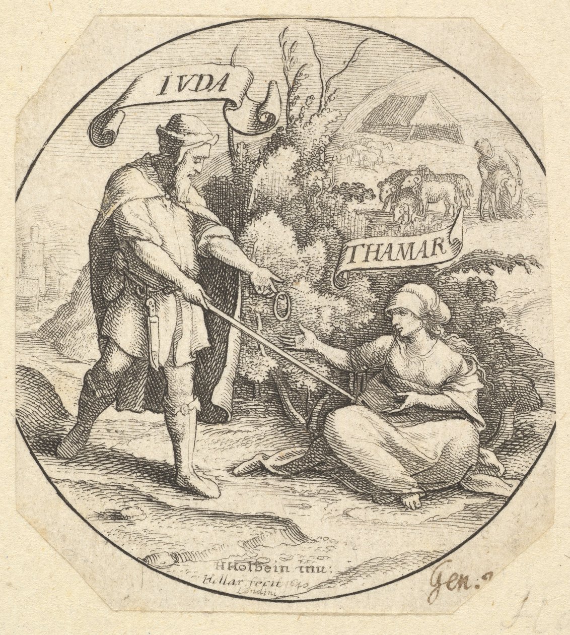 ユダとタマール、1640年。 作： ヴァーツラフ・ホラー