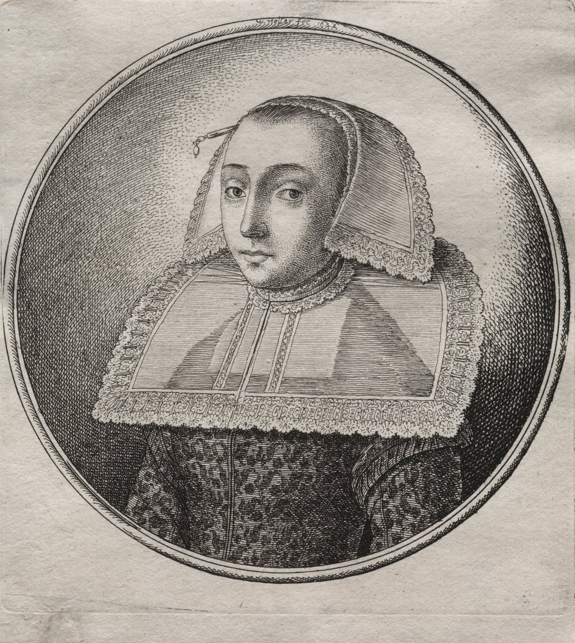ハナン出身の商人の妻、1649年。 作： ヴァーツラフ・ホラー