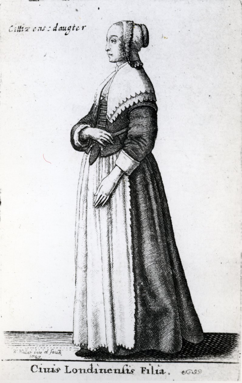 ロンドン市民の娘、1643 作： ヴァーツラフ・ホラー