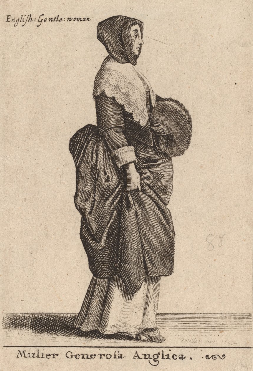 Mulier Generosa Anglica, 1642年。 作： ヴァーツラフ・ホラー