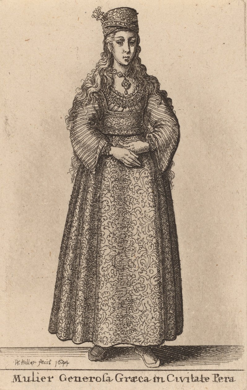 Mulier Generosa Graeca in Civitate Pera, 1644年。 作： ヴァーツラフ・ホラー