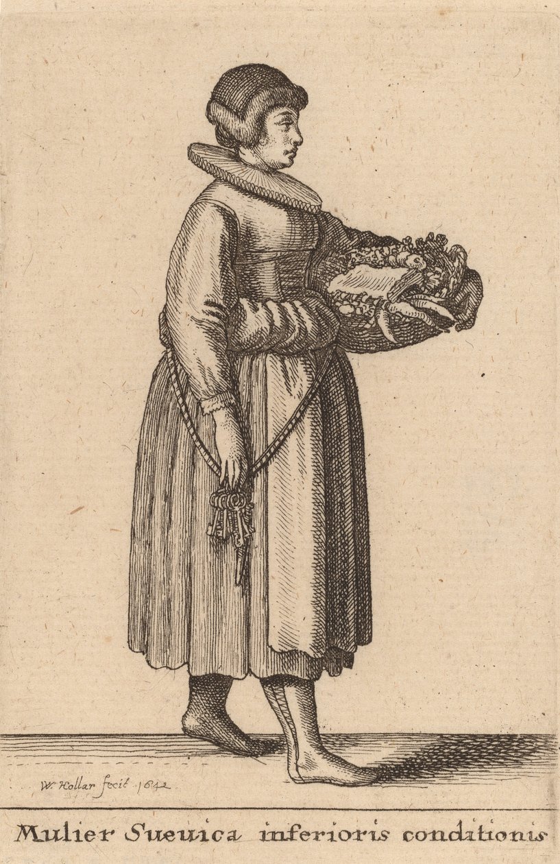 Mulier Svevica Inferioris Conditionis, 1642年。 作： ヴァーツラフ・ホラー