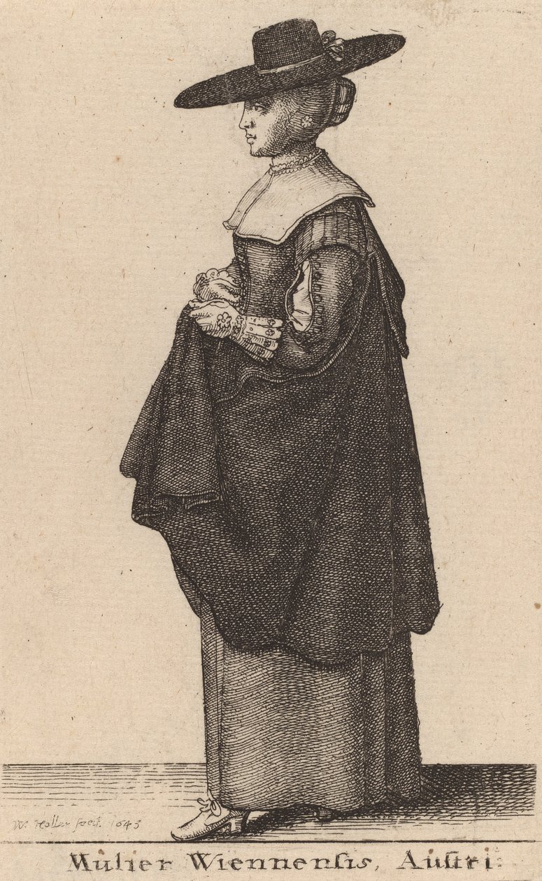 Mulier Wiennensis Austri, 1643年。 作： ヴァーツラフ・ホラー