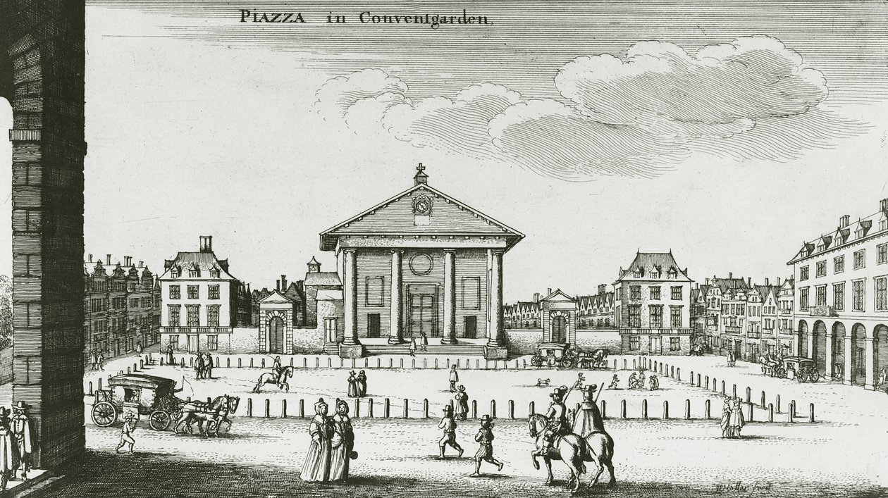 コヴェントガーデンの広場、1640 作： ヴァーツラフ・ホラー