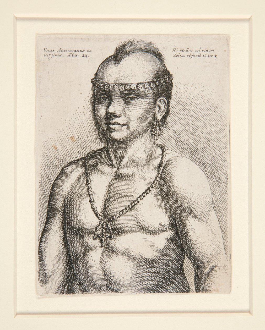 デラウェア・ネイション博物館所蔵、ネイティブ・アメリカンの肖像画。おそらく「ジャック」と呼ばれる戦士のものと思われる。 作： ヴァーツラフ・ホラー