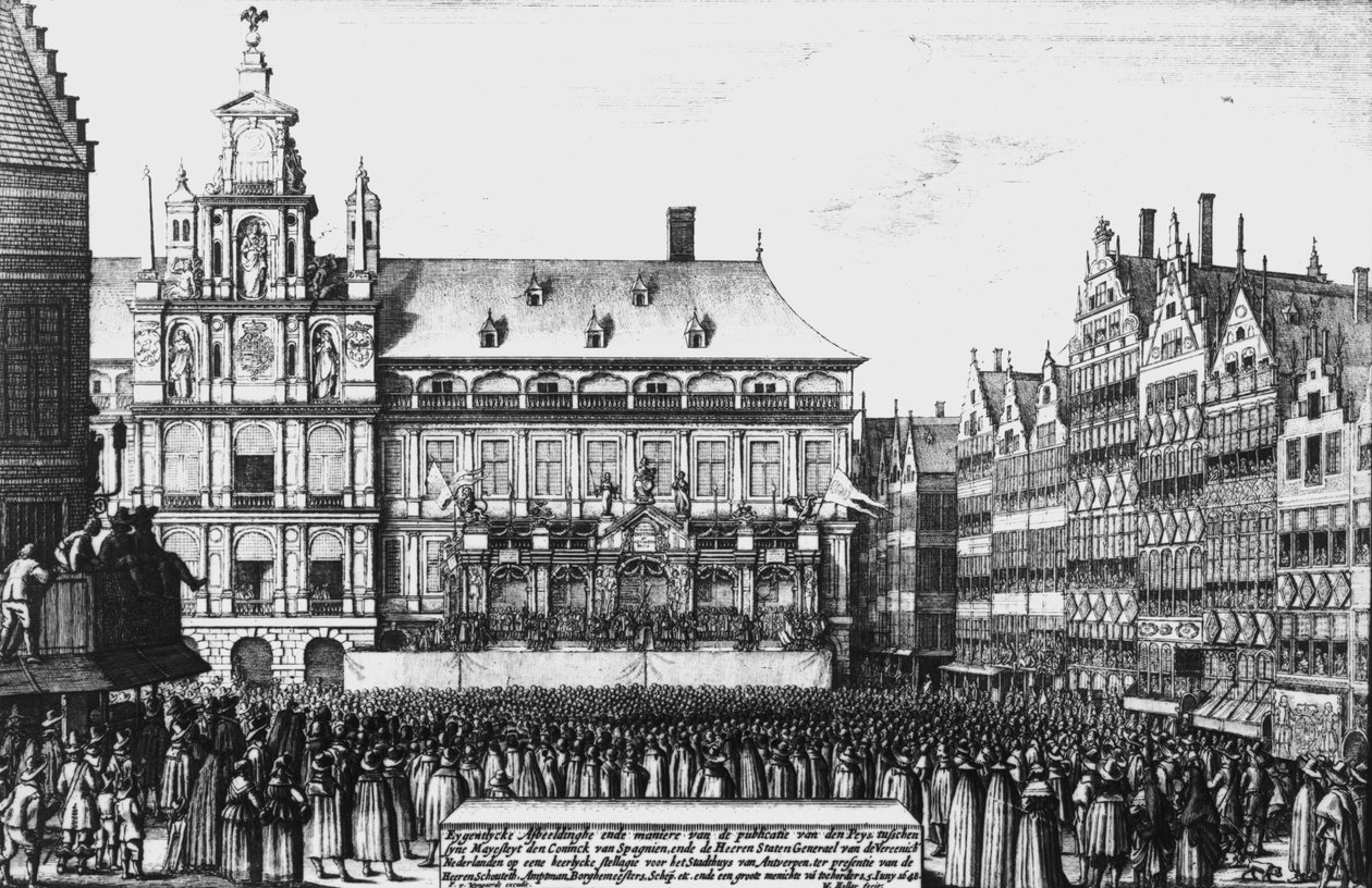 F.ウィンガーデによって刻まれた1648年のウェストファリア平和の宣言 作： ヴァーツラフ・ホラー