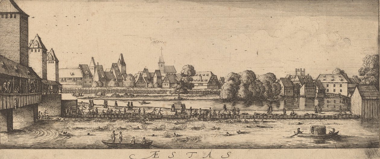 夏：入浴場所、c。 16281629。 作： ヴァーツラフ・ホラー