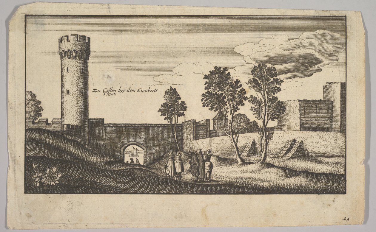 ケルンのコピー、1625-77の近くのクニベールタワー。 作： ヴァーツラフ・ホラー
