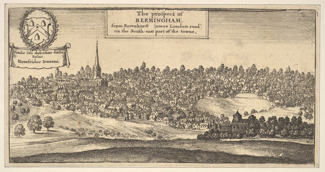 Ravenshurstからのバーミンガムの展望、南東部のロンドン道路...、1625-77年。 作： ヴァーツラフ・ホラー