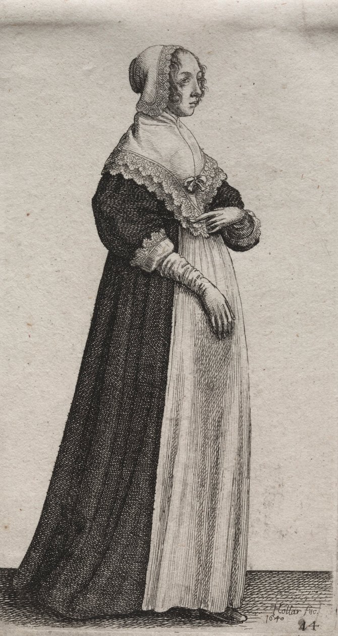 貴族から田舎の女性までのイギリス人女性のいくつかの習慣...、1640年。 作： ヴァーツラフ・ホラー