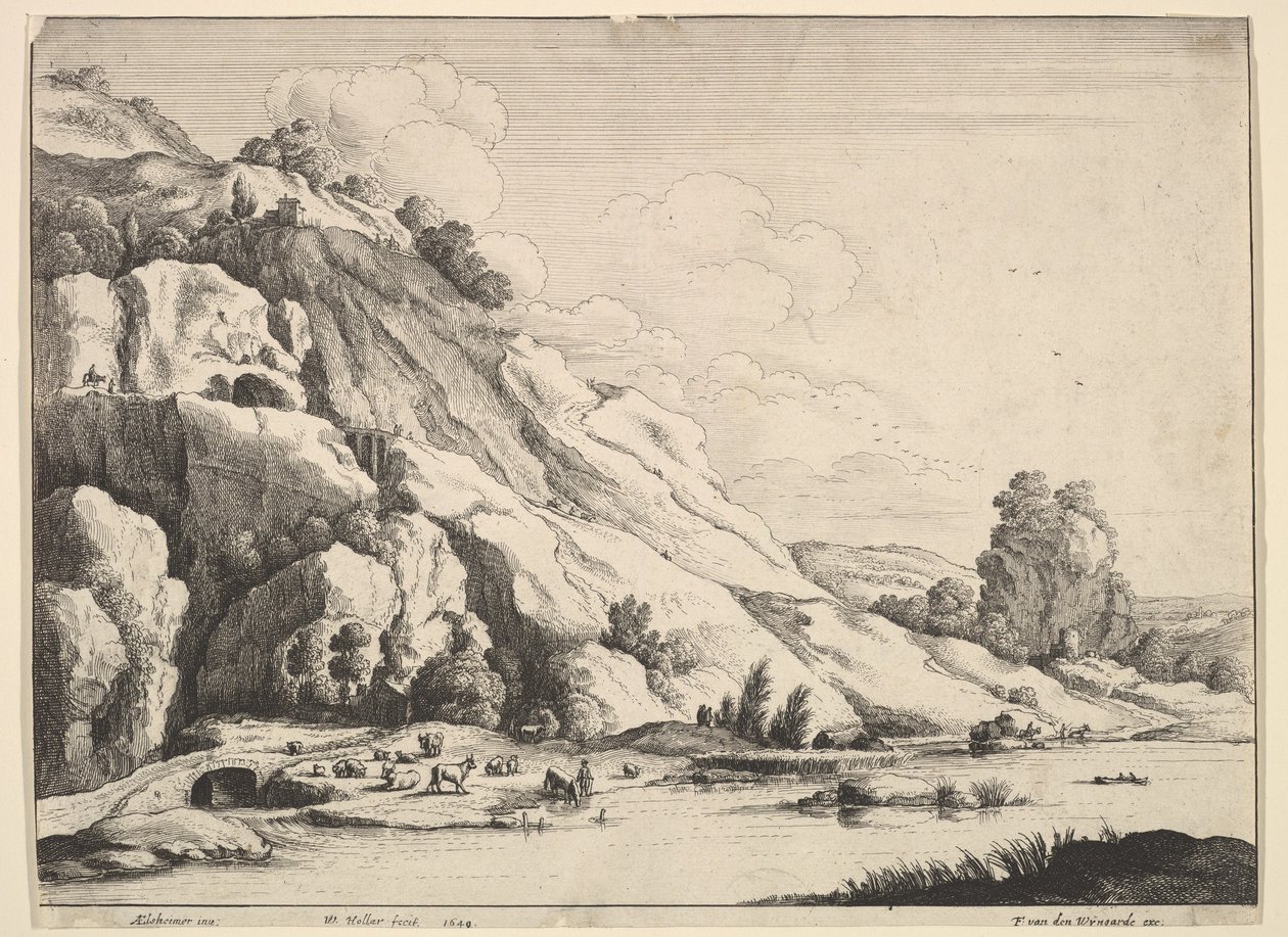 石の橋、1649年。 作： ヴァーツラフ・ホラー