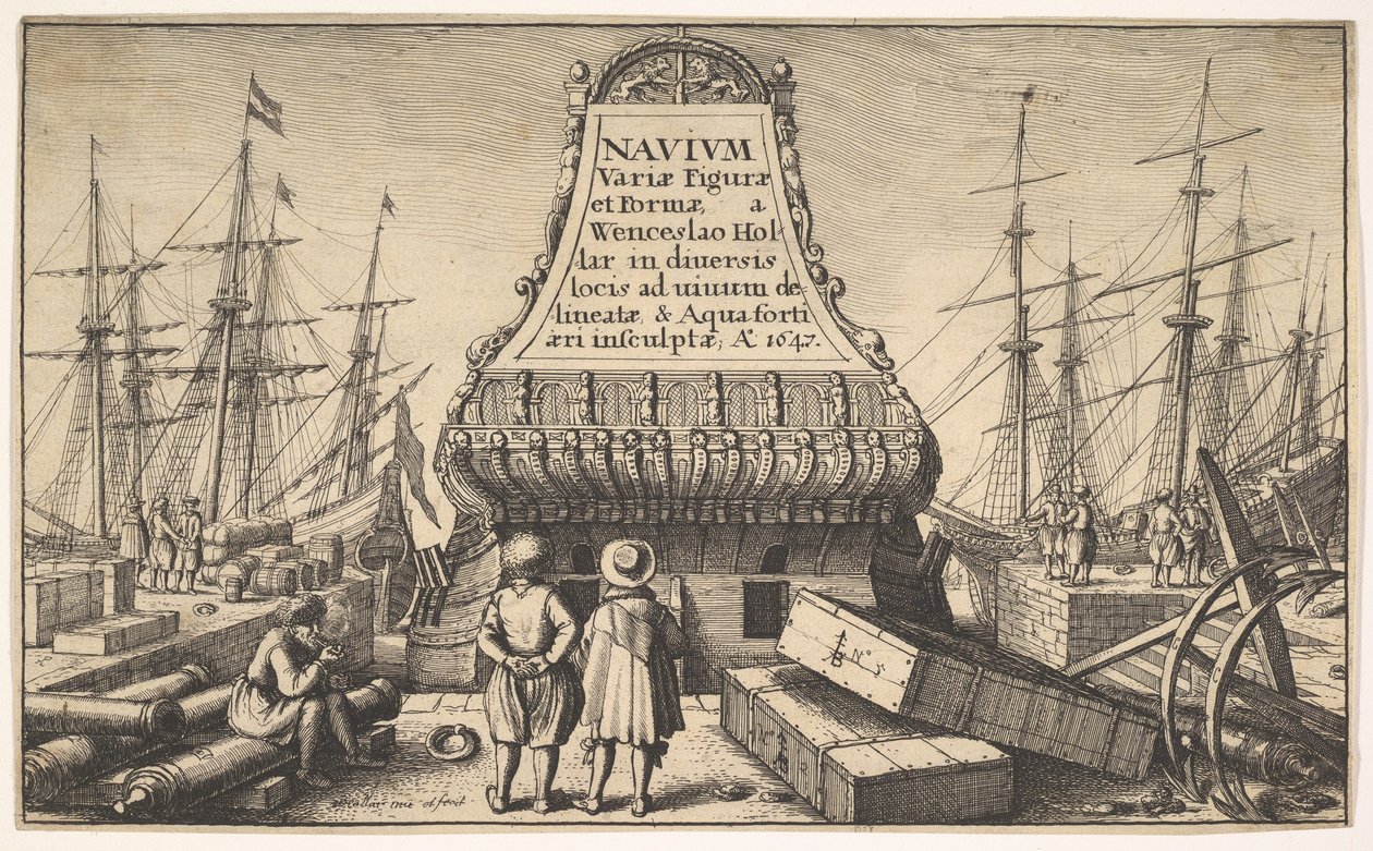 タイトルページ：Dutch Ships、1647。 作： ヴァーツラフ・ホラー