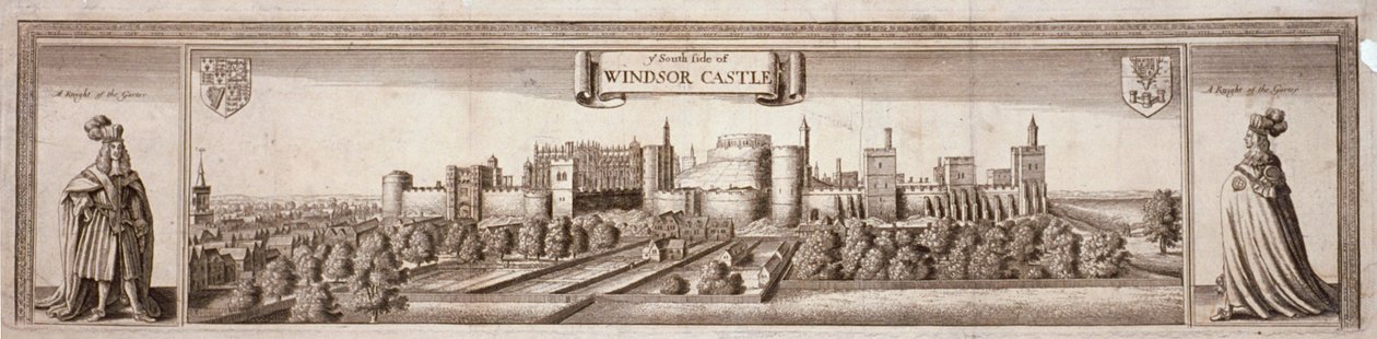 ウィンザー城の南側の眺め、バークシャー、c1660 作： ヴァーツラフ・ホラー