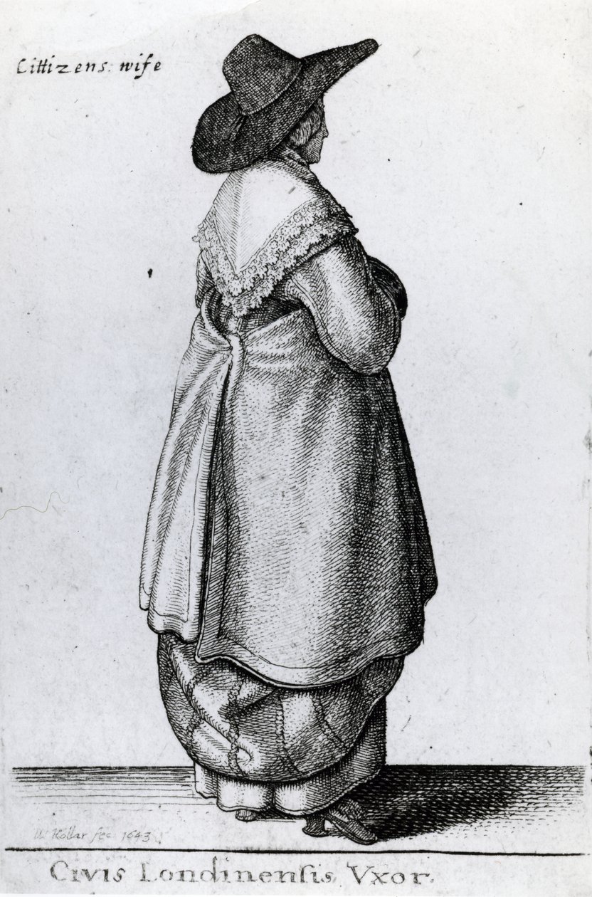 ロンドン市民の妻、1643年 作： ヴァーツラフ・ホラー