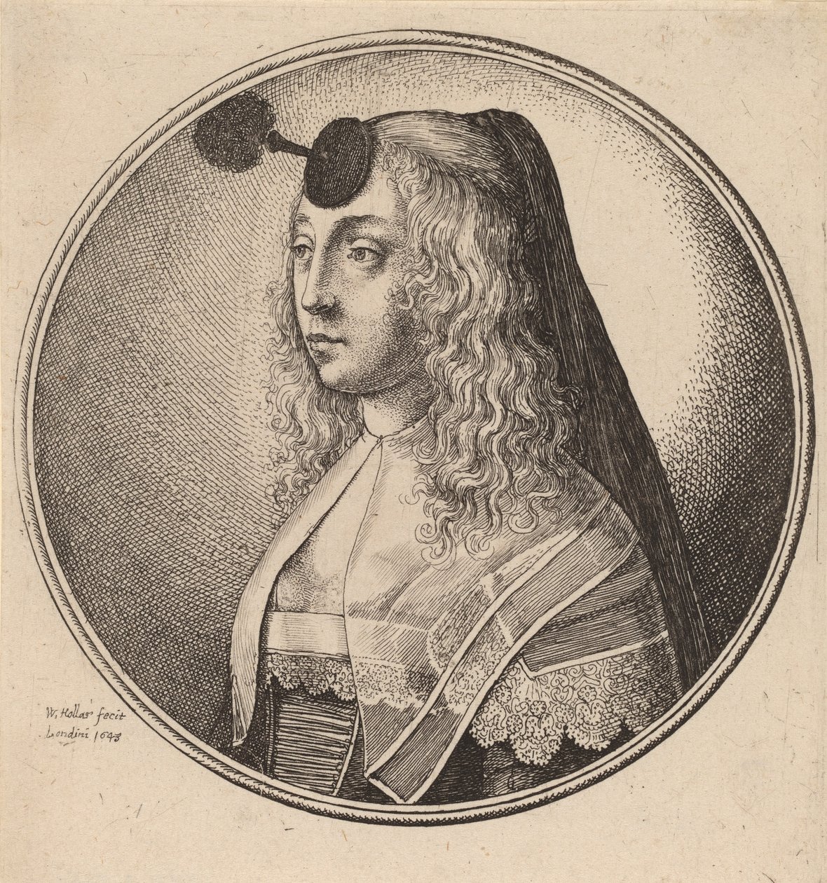 アントワープの女、1643年 作： ヴァーツラフ・ホラー