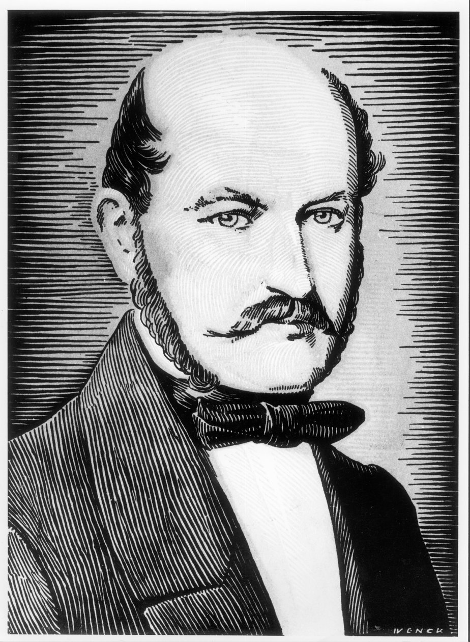 Ignacz Semmelweiss（1818-1865）の肖像（bw写真） 作： ウェンク