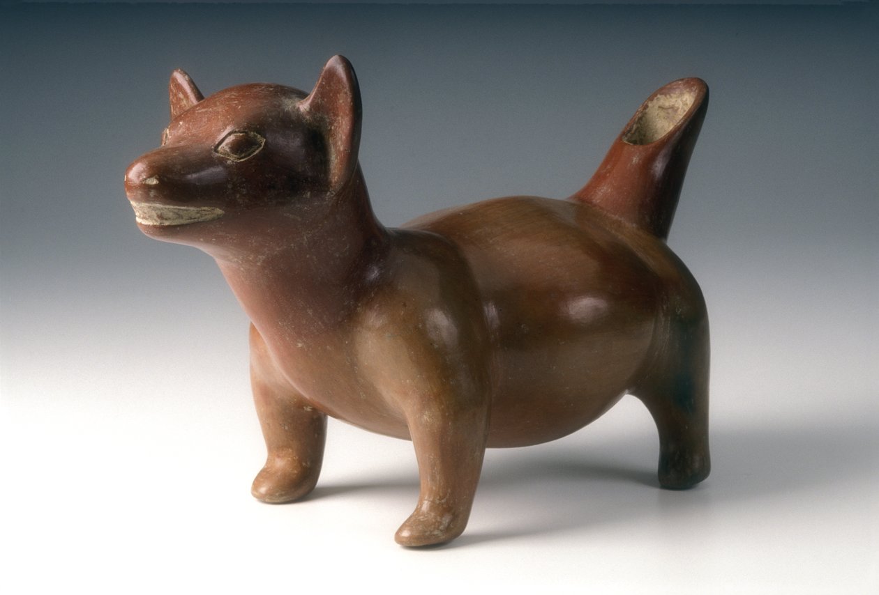 Dog Effigy Vessel、c.200 BCE-300 CE（セラミック） 作： 西メキシコ